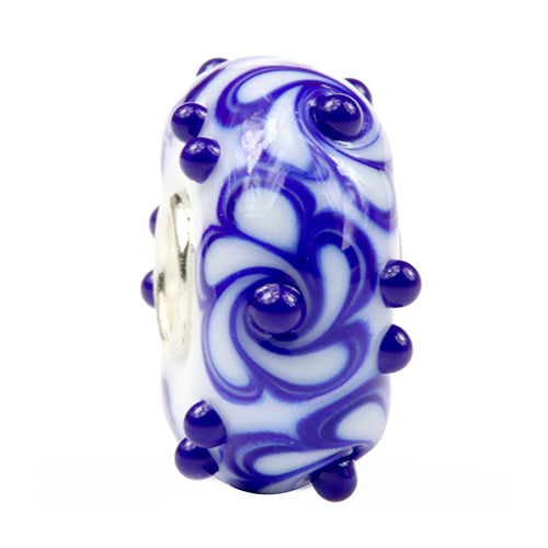 Ogerbeads Delft Blue Flower Festival Light blue; white glass Bead by The Alternative Bead. Your official Ogerbeads Retailer from Germany