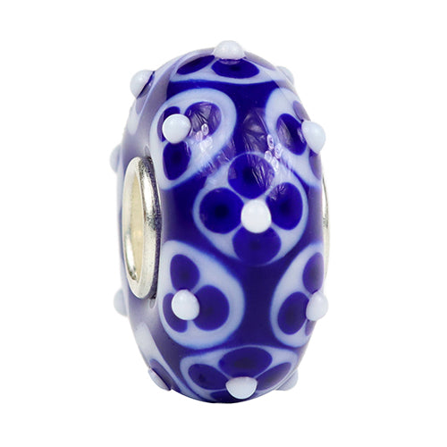 Ogerbeads Delft Blue Flower Dots Dark blue; white glass Bead by The Alternative Bead. Your official Ogerbeads Retailer from Germany