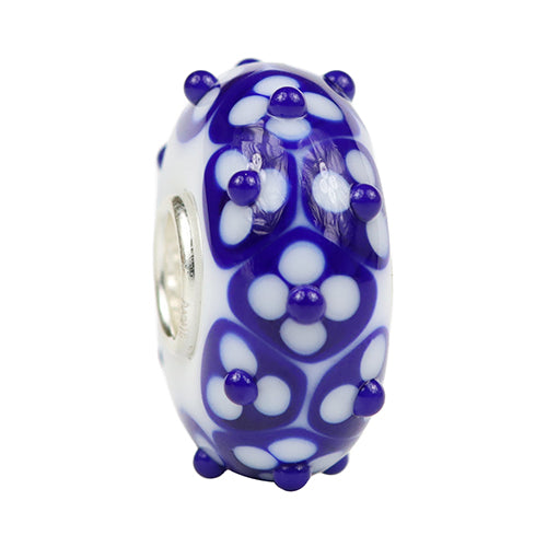 Ogerbeads Delft Blue Flower Dots Light blue; white glass Bead by The Alternative Bead. Your official Ogerbeads Retailer from Germany