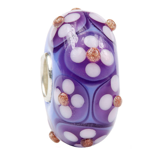 Ogerbeads Hawaiian Night Flowers blue; purple glass Bead by The Alternative Bead. Your official Ogerbeads Retailer from Germany
