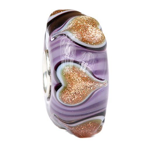 Ogerbeads Lavender Sparkleheart purple; gold glass Bead by The Alternative Bead. Your official Ogerbeads Retailer from Germany
