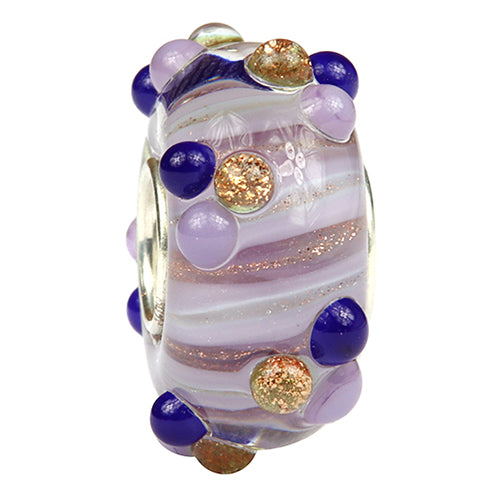 Ogerbeads Lavender Gold Speckles purple; white; blue; gold glass Bead by The Alternative Bead. Your official Ogerbeads Retailer from Germany