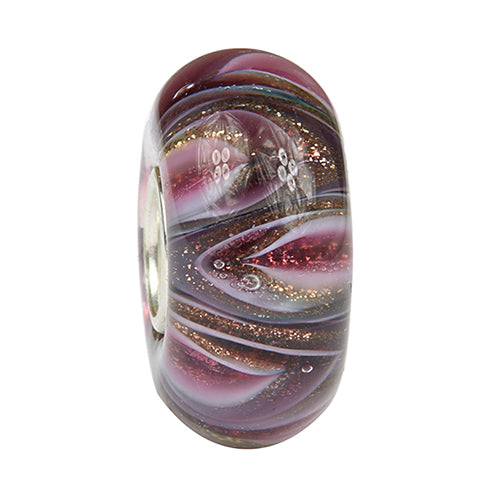 Ogerbeads Hot Lavender Sparkle Gravity Waves purple; gold glass Bead by The Alternative Bead. Your official Ogerbeads Retailer from Germany