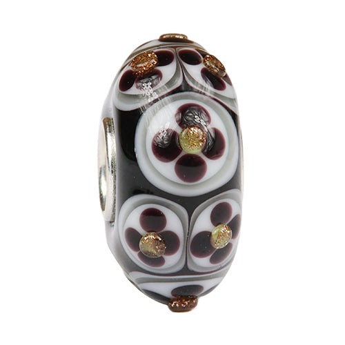 Ogerbeads Chalice Abstract Flower Pods Dark black; white; gold glass Bead by The Alternative Bead. Your official Ogerbeads Retailer from Germany