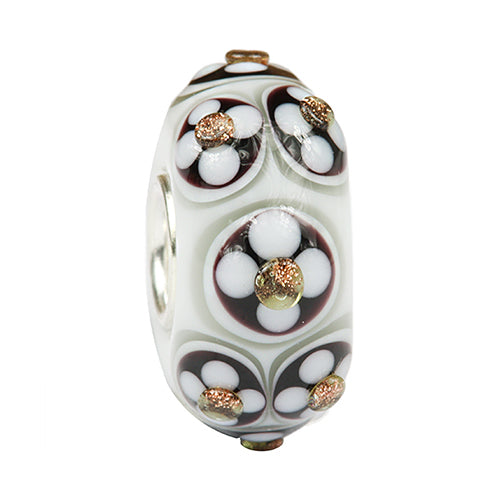 Ogerbeads Chalice Abstract Flower Pods Light white; black; gold glass Bead by The Alternative Bead. Your official Ogerbeads Retailer from Germany