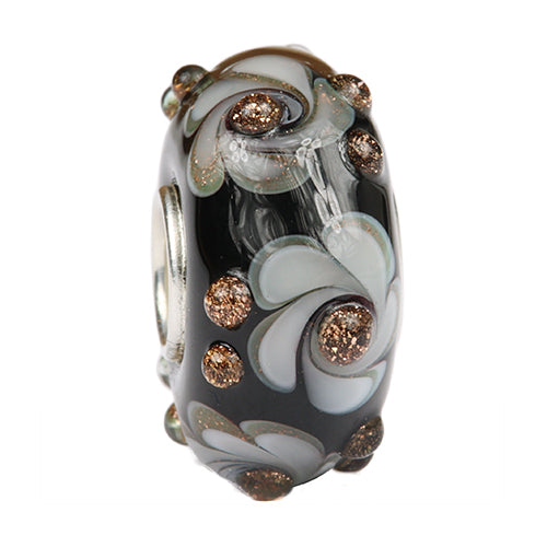 Ogerbeads Noble Gold Flower Festival black; gold glass Bead by The Alternative Bead. Your official Ogerbeads Retailer from Germany