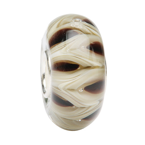 Ogerbeads Pebble Fire Flames brown; beige glass Bead by The Alternative Bead. Your official Ogerbeads Retailer from Germany