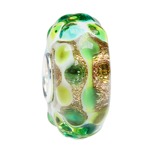 Ogerbeads Meadow Riverdrops green; gold glass Bead by The Alternative Bead. Your official Ogerbeads Retailer from Germany