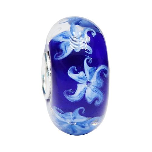 Ogerbeads Delft Blue Flower Flakes blue; white glass Bead by The Alternative Bead. Your official Ogerbeads Retailer from Germany
