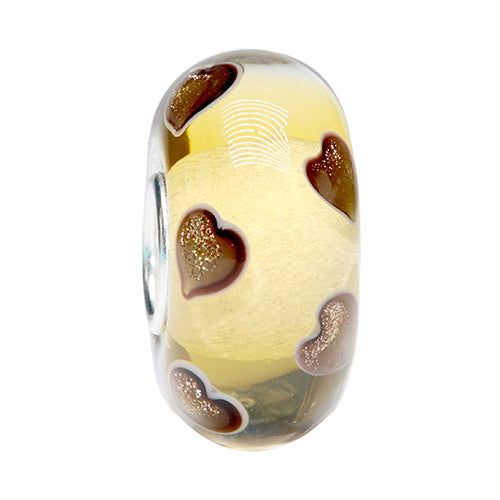 Ogerbeads Sunrise Sparklehearts yellow; gold glass Bead by The Alternative Bead. Your official Ogerbeads Retailer from Germany