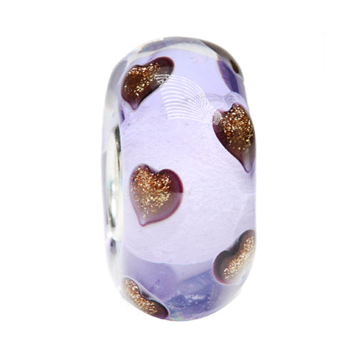 Ogerbeads Lavender Sparklehearts purple; gold glass Bead by The Alternative Bead. Your official Ogerbeads Retailer from Germany