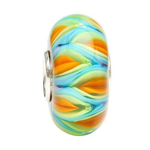 Ogerbeads Spring Fire Flames blue; green; orange glass Bead by The Alternative Bead. Your official Ogerbeads Retailer from Germany
