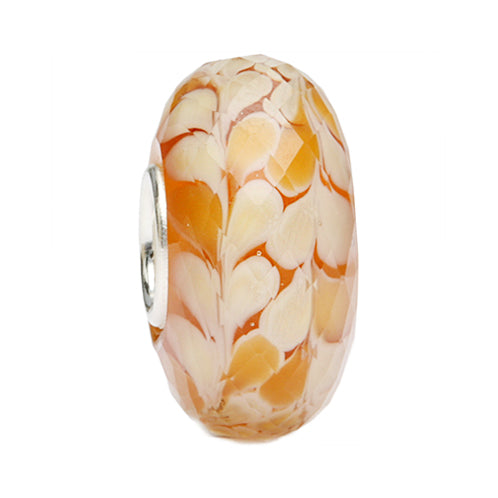 Ogerbeads Amber Sunrise Leaftwig Fragments orange; beige glass Bead by The Alternative Bead. Your official Ogerbeads Retailer from Germany