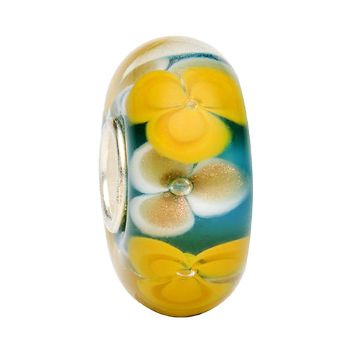 Ogerbeads Buttercup Sparkle Flowers – LIMITED blue; yellow glass Gift by The Alternative Bead. Your official Ogerbeads Retailer from Germany