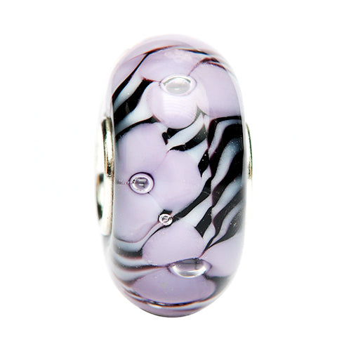 Ogerbeads Lily Lavender Zebra purple; black; white glass Bead by The Alternative Bead. Your official Ogerbeads Retailer from Germany
