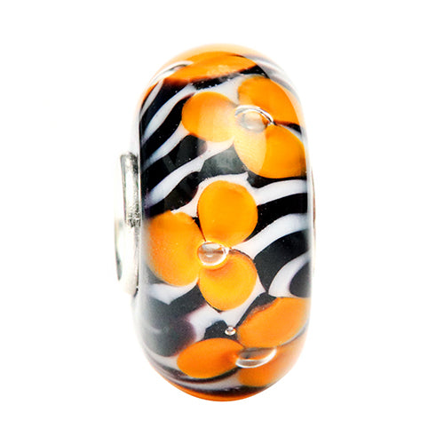 Ogerbeads Sweetcorn Zebra orange; black; white glass Bead by The Alternative Bead. Your official Ogerbeads Retailer from Germany