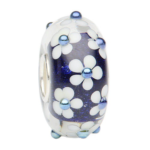 Ogerbeads Blue Ice Flowers blue; white glass Bead by The Alternative Bead. Your official Ogerbeads Retailer from Germany