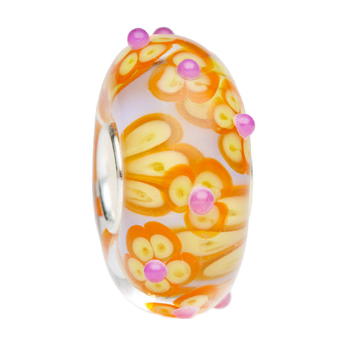 Ogerbeads Dreamy Sunrise Flowers white; orange; yellow glass Bead by The Alternative Bead. Your official Ogerbeads Retailer from Germany