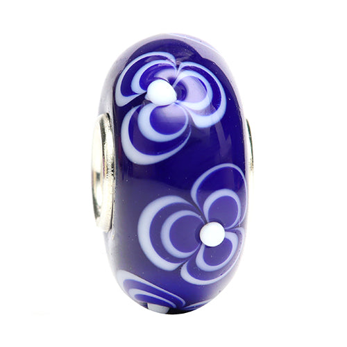 Ogerbeads Delft Blue Flower Bunch Dark blue; white glass Bead by The Alternative Bead. Your official Ogerbeads Retailer from Germany