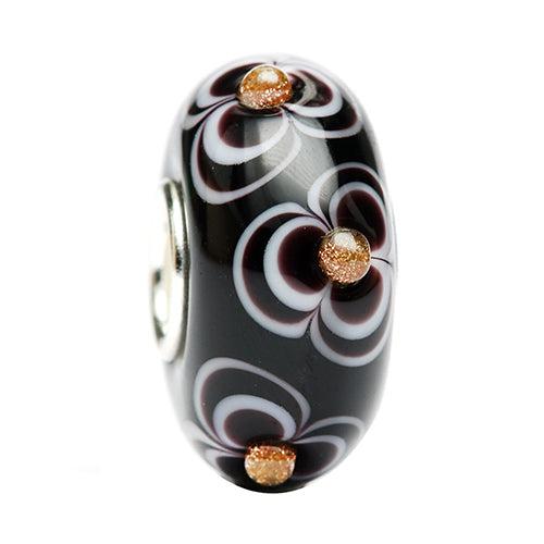 Ogerbeads Black and White Flower Bunch black; white; gold glass Bead by The Alternative Bead. Your official Ogerbeads Retailer from Germany