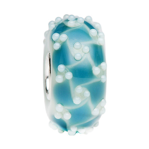 Ogerbeads Sacramento Windmills blue; beige glass Bead by The Alternative Bead. Your official Ogerbeads Retailer from Germany