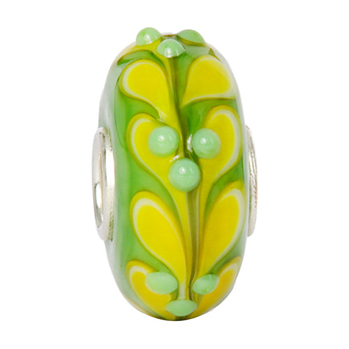 Ogerbeads Lemon Lime Leaf Dots green; yellow glass Bead by The Alternative Bead. Your official Ogerbeads Retailer from Germany