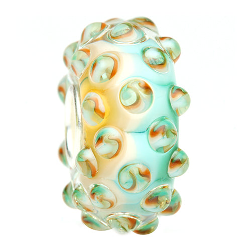 Ogerbeads Walk on the Beach Confetti beige; blue glass Bead by The Alternative Bead. Your official Ogerbeads Retailer from Germany