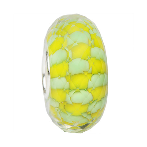 Ogerbeads Mimosa Puffy Fragments yellow; green glass Bead by The Alternative Bead. Your official Ogerbeads Retailer from Germany