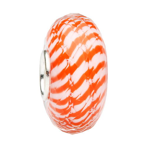 Ogerbeads Candy Cane Wave Fragments orange; white glass Bead by The Alternative Bead. Your official Ogerbeads Retailer from Germany