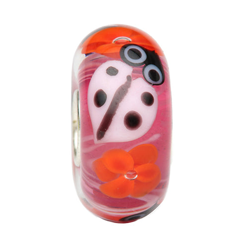 Ogerbeads Hot Pink Poppy Ladybird red; pink glass Bead by The Alternative Bead. Your official Ogerbeads Retailer from Germany