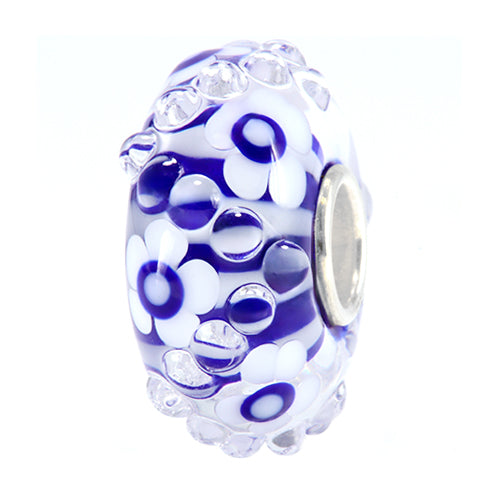 Ogerbeads Delft Blue Flower Drops blue; white glass Bead by The Alternative Bead. Your official Ogerbeads Retailer from Germany
