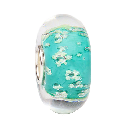 Ogerbeads Emerald Moonlight green; blue glass Bead by The Alternative Bead. Your official Ogerbeads Retailer from Germany