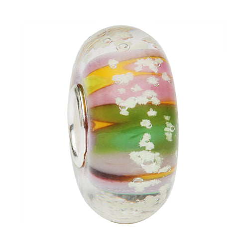 Ogerbeads Gamboge Moonlight green; pink; white glass Bead by The Alternative Bead. Your official Ogerbeads Retailer from Germany