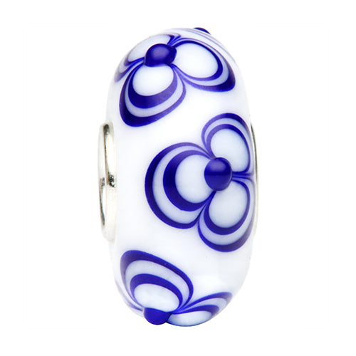 Ogerbeads Delft Blue Flower Bunch Light white; blue glass Bead by The Alternative Bead. Your official Ogerbeads Retailer from Germany