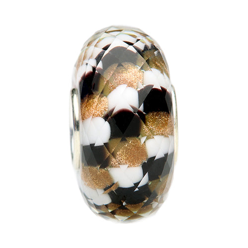 Ogerbeads Gold Allure Puffy Fragments black; white; gold glass Bead by The Alternative Bead. Your official Ogerbeads Retailer from Germany