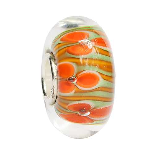 Ogerbeads Sea Dragon Wavelet Flowers orange; green; red glass Bead by The Alternative Bead. Your official Ogerbeads Retailer from Germany