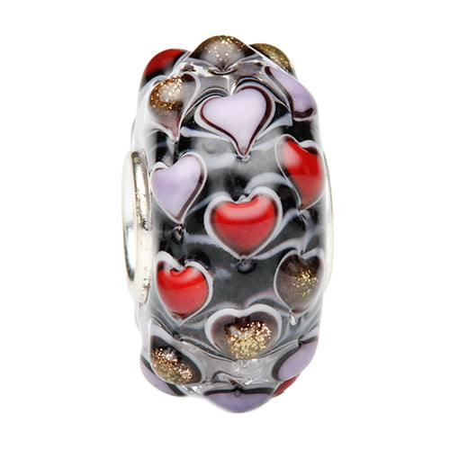 Ogerbeads Kiss Me Zebra Sweethearts black; white; red; gold glass Bead by The Alternative Bead. Your official Ogerbeads Retailer from Germany