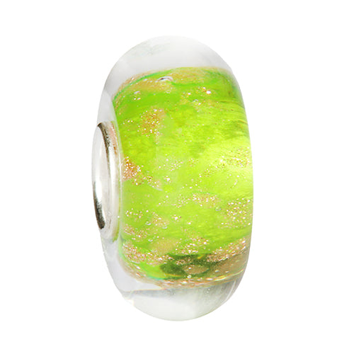 Ogerbeads Moss Pixiedust Elemental green; gold glass Bead by The Alternative Bead. Your official Ogerbeads Retailer from Germany