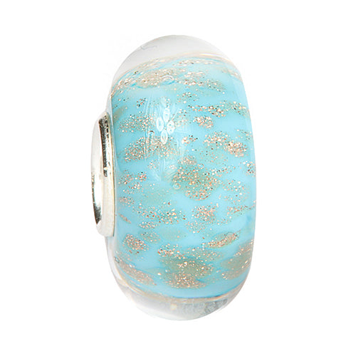 Ogerbeads Splash Pixiedust Elemental blue; gold glass Bead by The Alternative Bead. Your official Ogerbeads Retailer from Germany