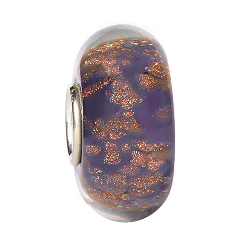 Ogerbeads Aubergine Pixiedust Elemental purple; gold glass Bead by The Alternative Bead. Your official Ogerbeads Retailer from Germany