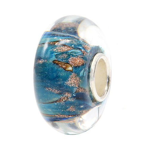 Ogerbeads Skyfall Pixiedust blue; gold glass Bead by The Alternative Bead. Your official Ogerbeads Retailer from Germany