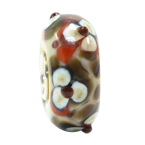 Ogerbeads Cappuccino FlowerStone beige; brown glass Bead by The Alternative Bead. Your official Ogerbeads Retailer from Germany