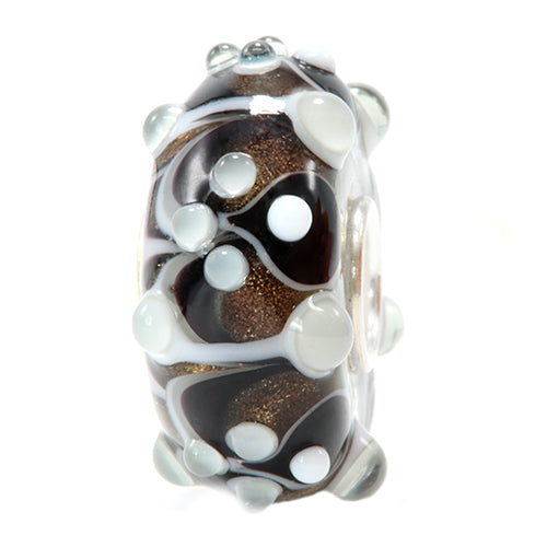 Ogerbeads Obsidian Lace brown; white; black glass Bead by The Alternative Bead. Your official Ogerbeads Retailer from Germany
