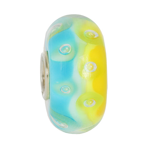 Ogerbeads Sunny Beach Sprinkles yellow; blue glass Bead by The Alternative Bead. Your official Ogerbeads Retailer from Germany
