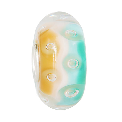 Ogerbeads Walk on the Beach Sprinkles beige; blue glass Bead by The Alternative Bead. Your official Ogerbeads Retailer from Germany