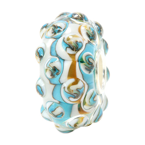 Ogerbeads Beach House Confetti white; blue; orange glass Bead by The Alternative Bead. Your official Ogerbeads Retailer from Germany