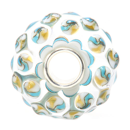 Ogerbeads Beach House Confetti white; blue; orange glass Bead by The Alternative Bead. Your official Ogerbeads Retailer from Germany