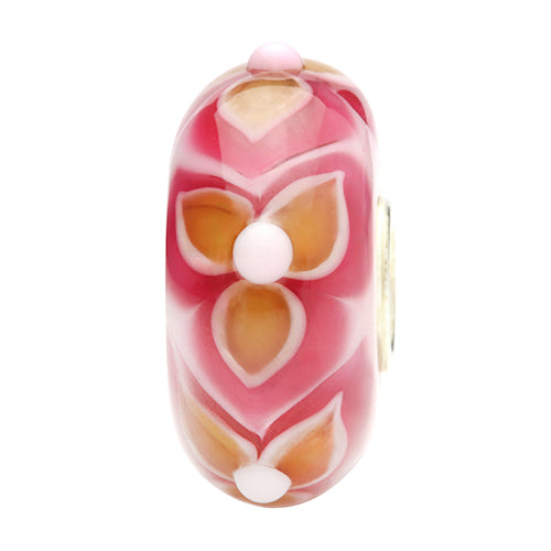 Ogerbeads Maple Pink Passion Flowers pink; beige glass Bead by The Alternative Bead. Your official Ogerbeads Retailer from Germany