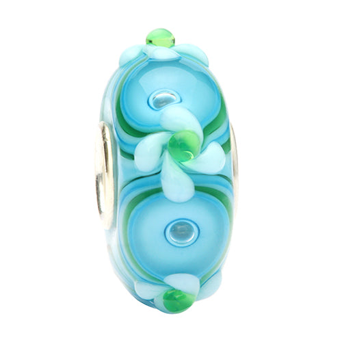 Ogerbeads SeaFoam Flower Twister blue; green glass Bead by The Alternative Bead. Your official Ogerbeads Retailer from Germany