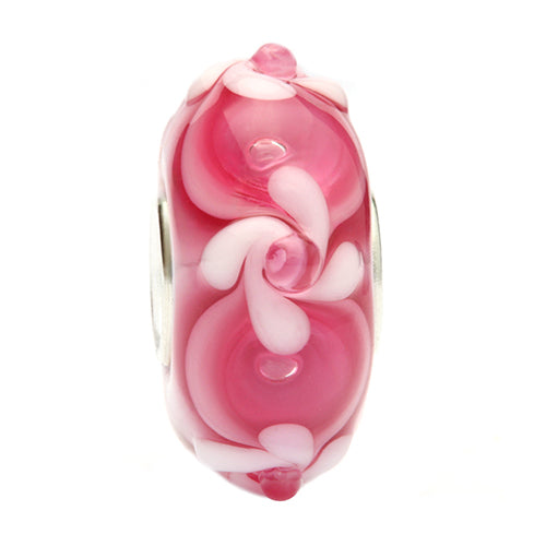 Ogerbeads Cerise Flower Twister pink; red glass Bead by The Alternative Bead. Your official Ogerbeads Retailer from Germany